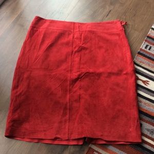Red Suede Skirt